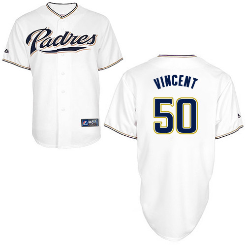 Nick Vincent #50 Youth Baseball Jersey-San Diego Padres Authentic Home White Cool Base MLB Jersey